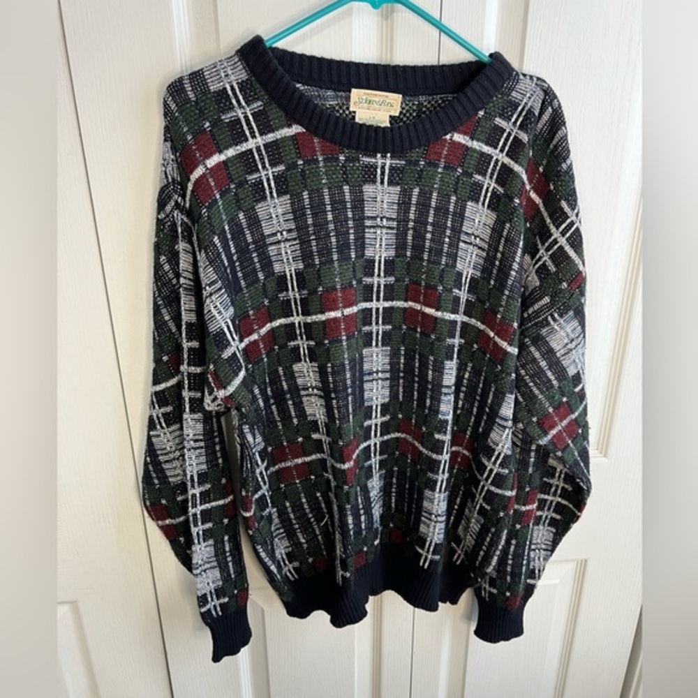 Vintage‎ St John's Bay Sweater Men's Large Knit Textured Crewneck Grandpa Cosby